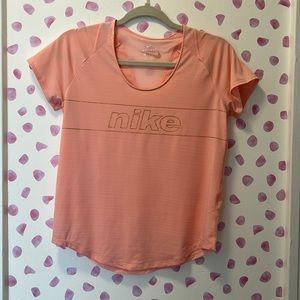 Nike Dri Fit Pink and Gold Athletic Top Size Small